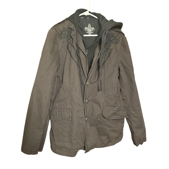 Roar Other - Roar Corduroy Blazer Jacket Men Medium Fray Distressed Detailed Lining Drk Brown